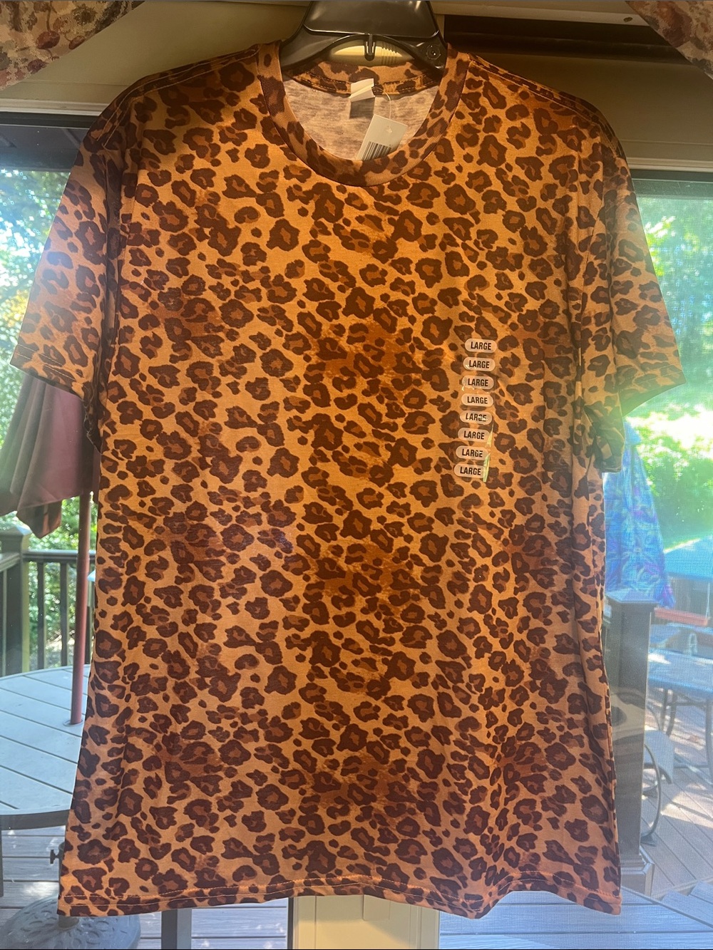 NWT size L Leopard Print Short-Sleeve Tee - Brown